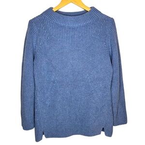 Talbots Plus Women’s Blue Chunky Crew Neck Sweater Warm Cozy Cottage Crochet X